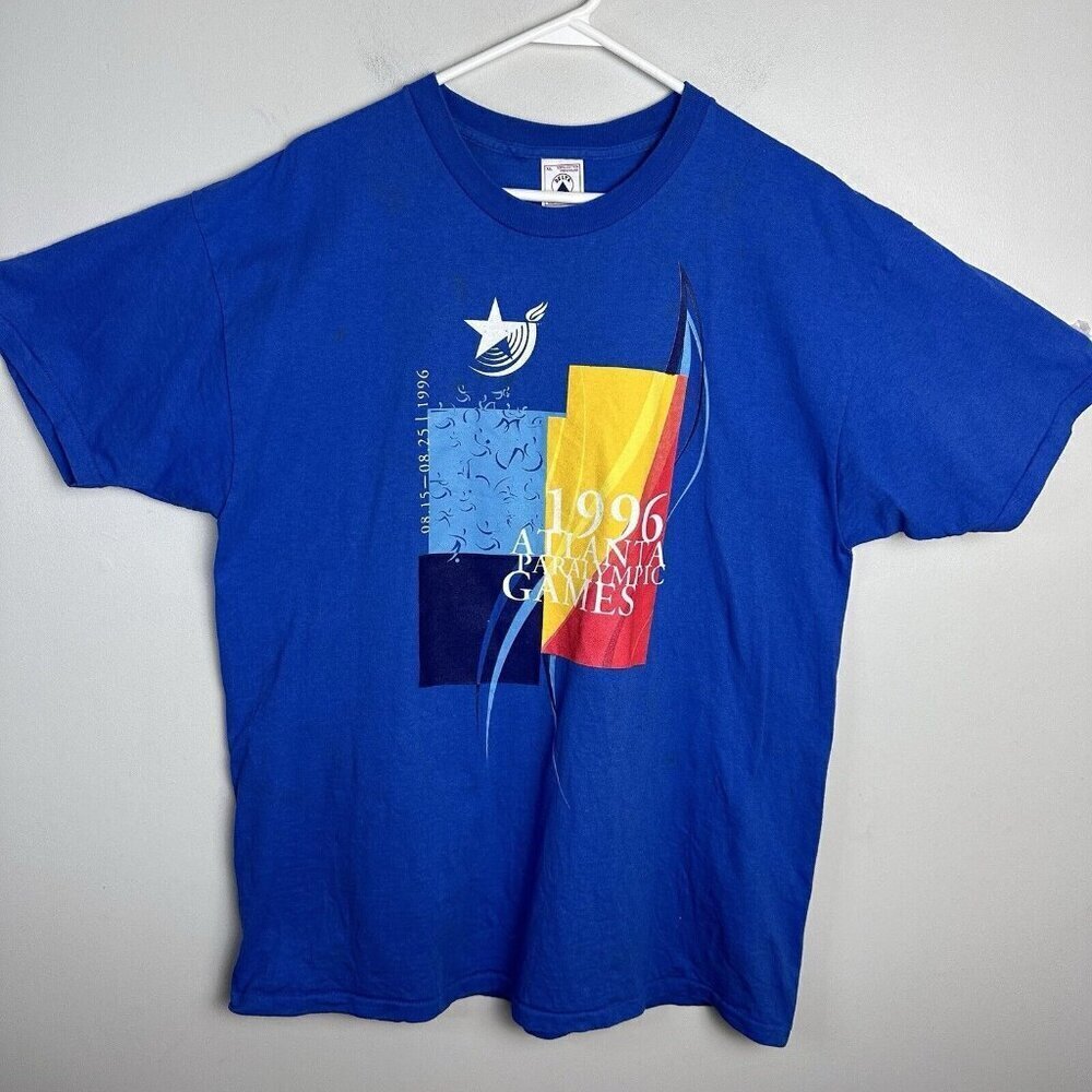 Vtg Paralympic Games Tshirt Mens XL Atlanta 1996 Staff Single Stitch Streetwear‎